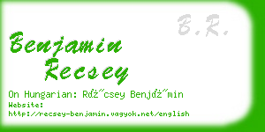 benjamin recsey business card